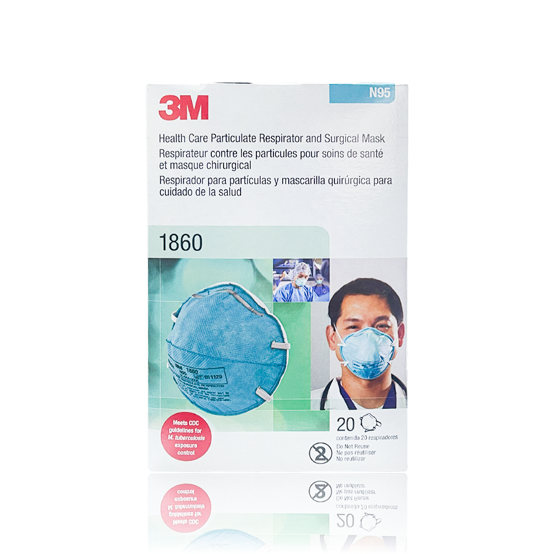 Respirador Desechable Médico para Partículas NIOSH N95 1860 3M (Pieza) Azul 70070612364 … - 0